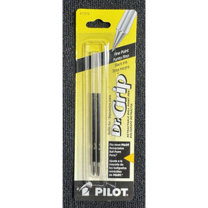 Pilot Dr. Grip Ball Point Pen Refill Fine Black 77210 - 2 Ct